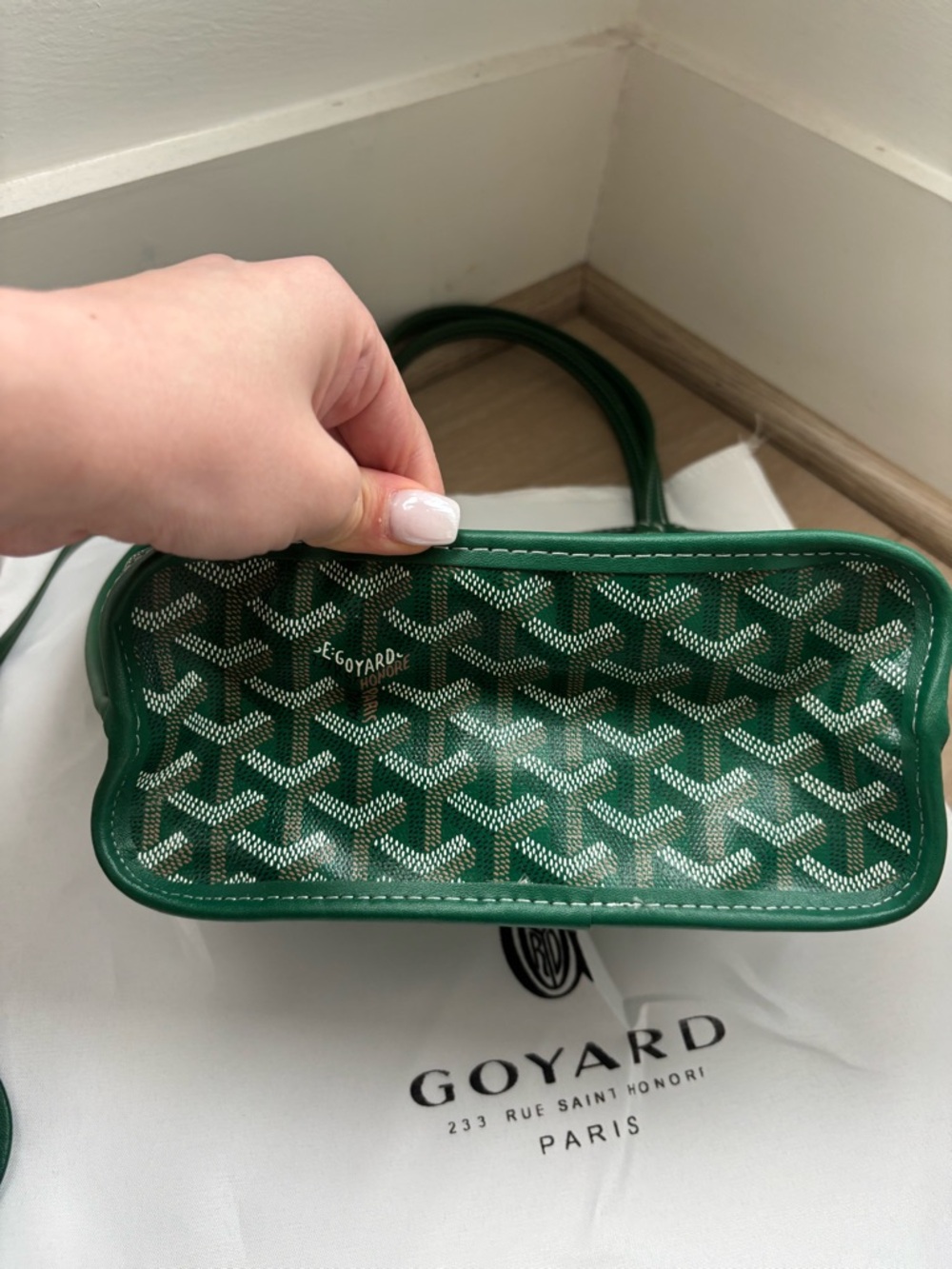 Designer Green Saint Louis Mini Tote in Forest Green - Picture 8 of 9